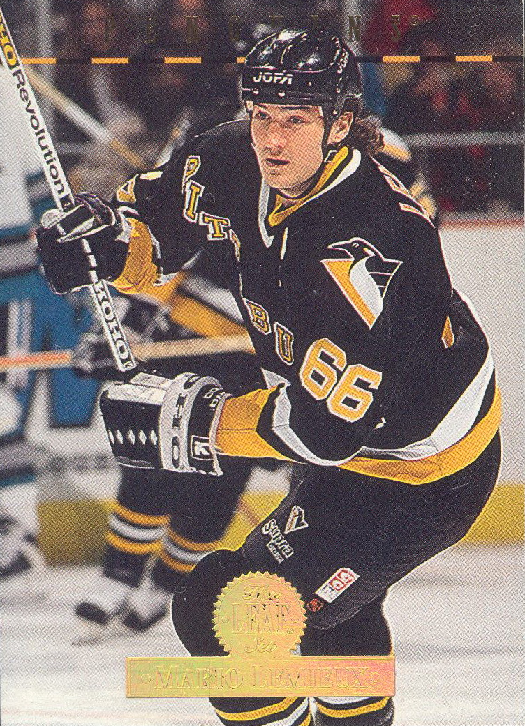 Leaf, Office, Mario Lemieux Autographed Collection Penguins 99394 Leaf  Hockey Card