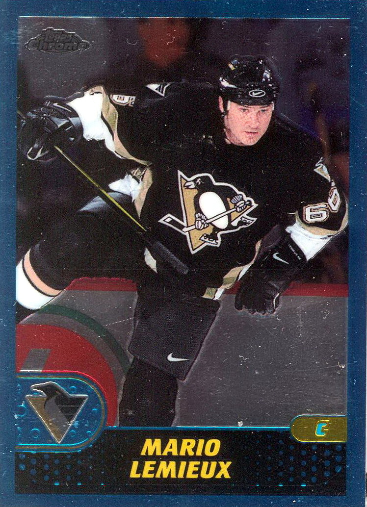 2001-02 Topps Chrome Mario Lemieux Reprints Hockey Card #7 Mario Lemieux 